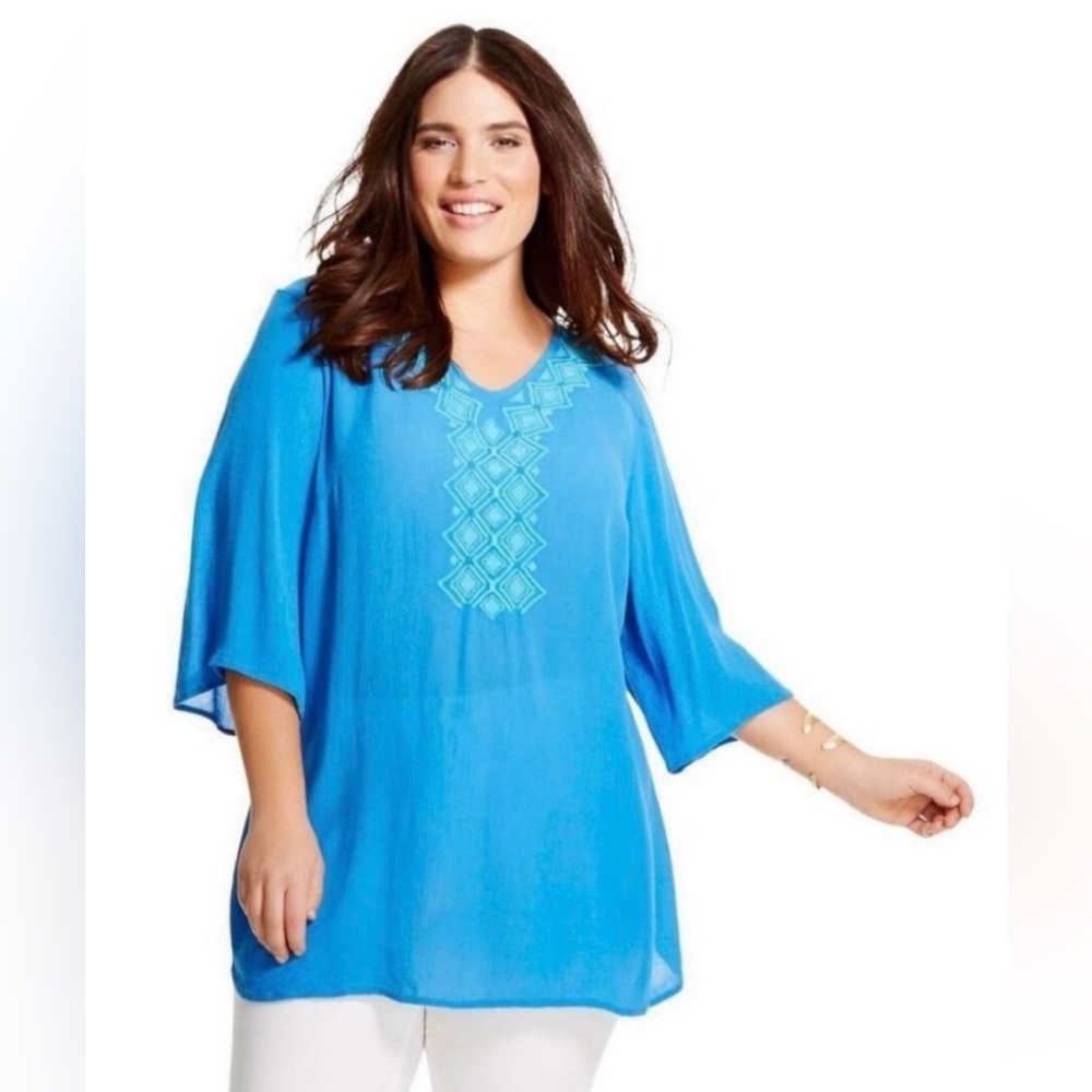 LILLY PULITZER x Target Gauze Tunic Top Swimsuit Cover Blouse Shirt Embroidery
